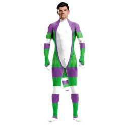 CosplayBoys Combinaison Cosplay Cartoon Blanc-Vert-Violet